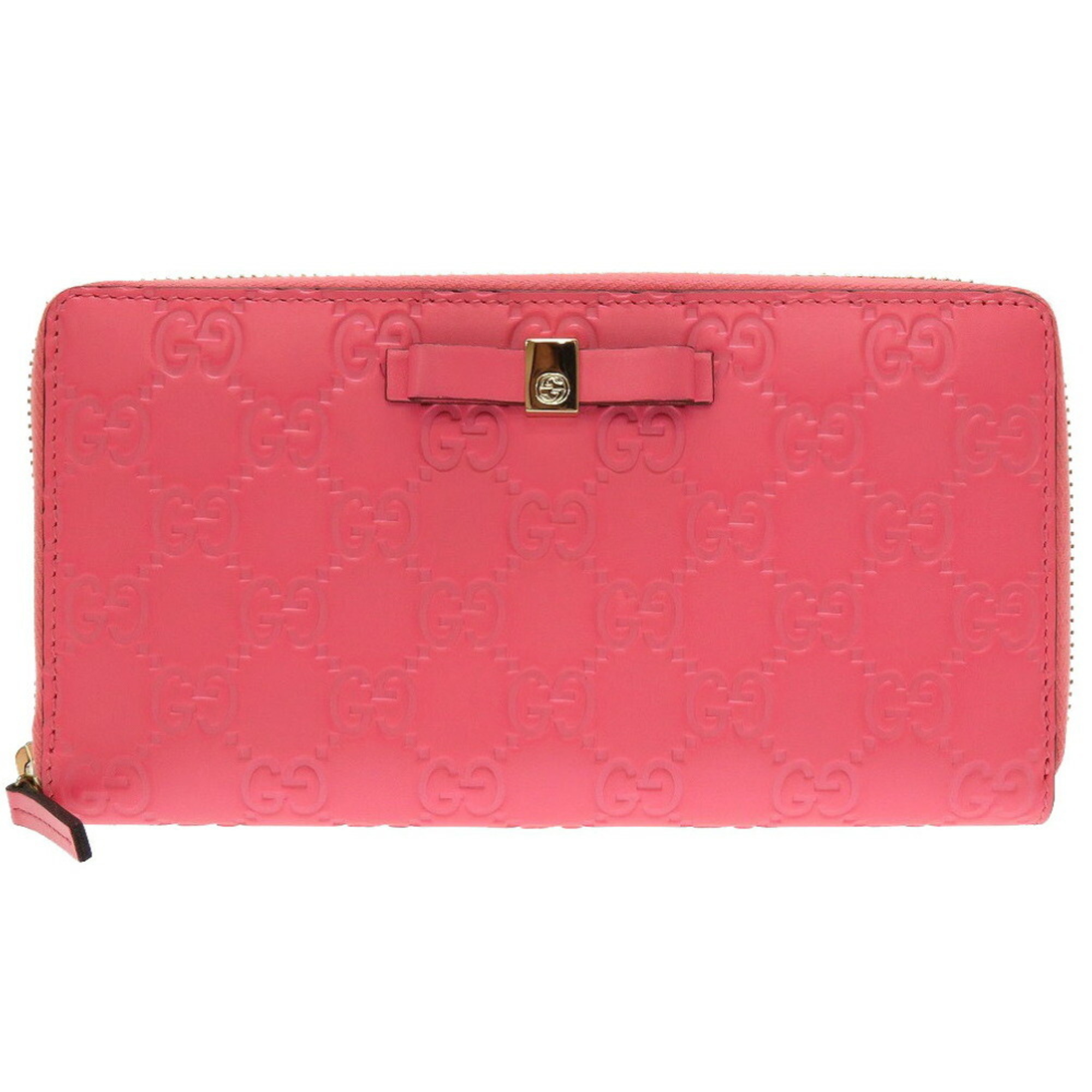 Gucci Shima 388680 Leather Pink Round Wallet Purse